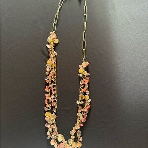 Elegant Gold and Pink Beaded Necklace